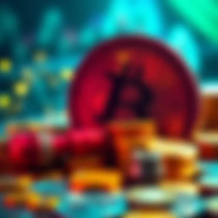 A visual representation of outdated SEC regulations impacting small investors in cryptocurrency, showing a contrasting image of meme coins and genuine crypto projects.