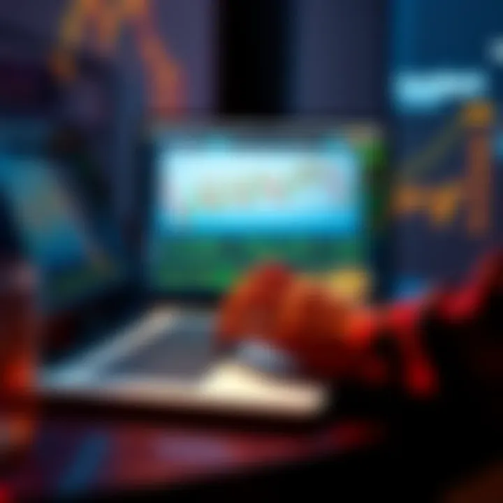 Crypto Investment Risks A person looking at cryptocurrency charts on a laptop, showing fluctuating values and market trends