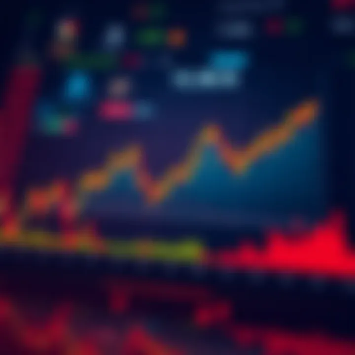 A chart showing a rise in cryptocurrency values while stock market graphs decline, indicating a potential investment shift.