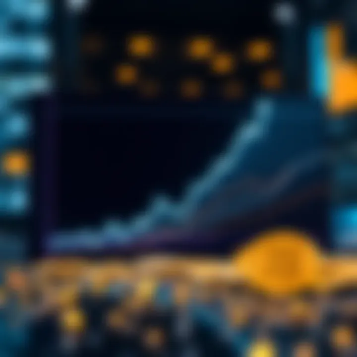 Crypto Investments Growth A graph showing the growth of cryptocurrency investments over a year with dollar-cost averaging strategy, highlighting ups and downs in the market.