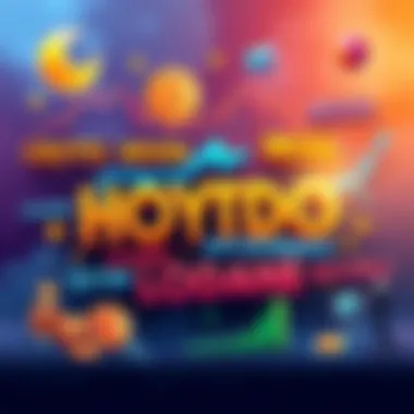 A colorful graphic showing common cryptocurrency terms like 'HODL', 'moon', and others with symbols like coins and charts.