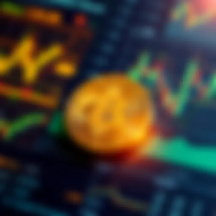 A visual representation of a popular cryptocurrency symbol with a golden hue, surrounded by financial graphs and investment charts, symbolizing long-term value.