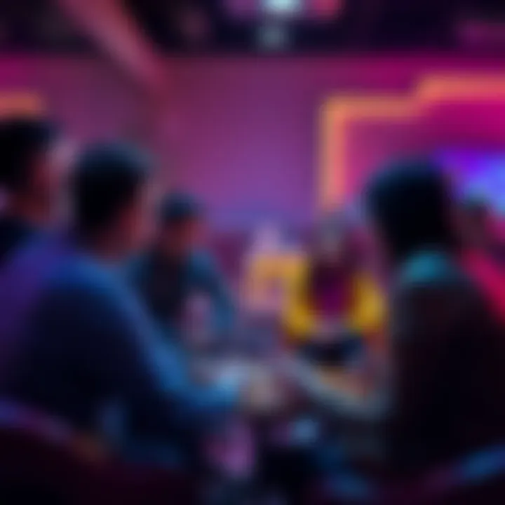 A group of people discussing their crypto liquidation stories in a supportive setting