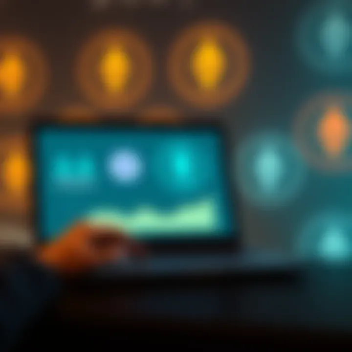 A person analyzing different crypto loan platforms on a laptop with Ethereum logos in the background.