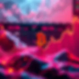 A graphic showing Bitcoin's upward trend with altcoins declining, representing the volatility in the crypto market.