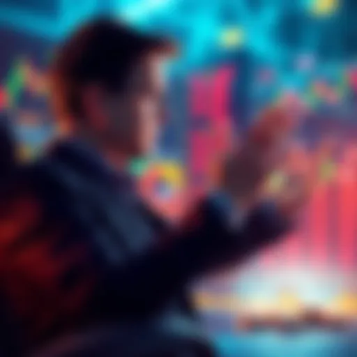 Tom Lee discusses potential bottom for cryptocurrency market with charts and optimistic investors in the background.