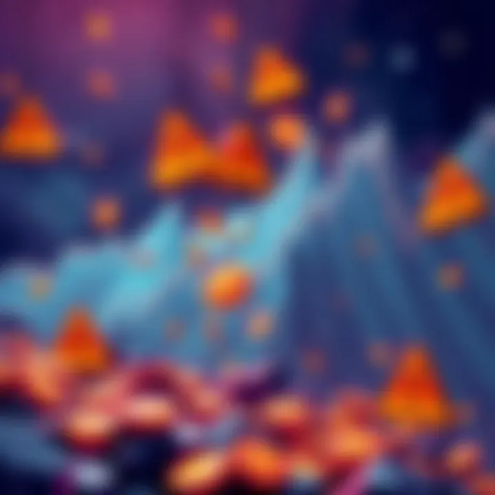 A visual representation of the crypto market facing challenges from geopolitical tensions and inflation, with an illustration of falling coins and warning signs.