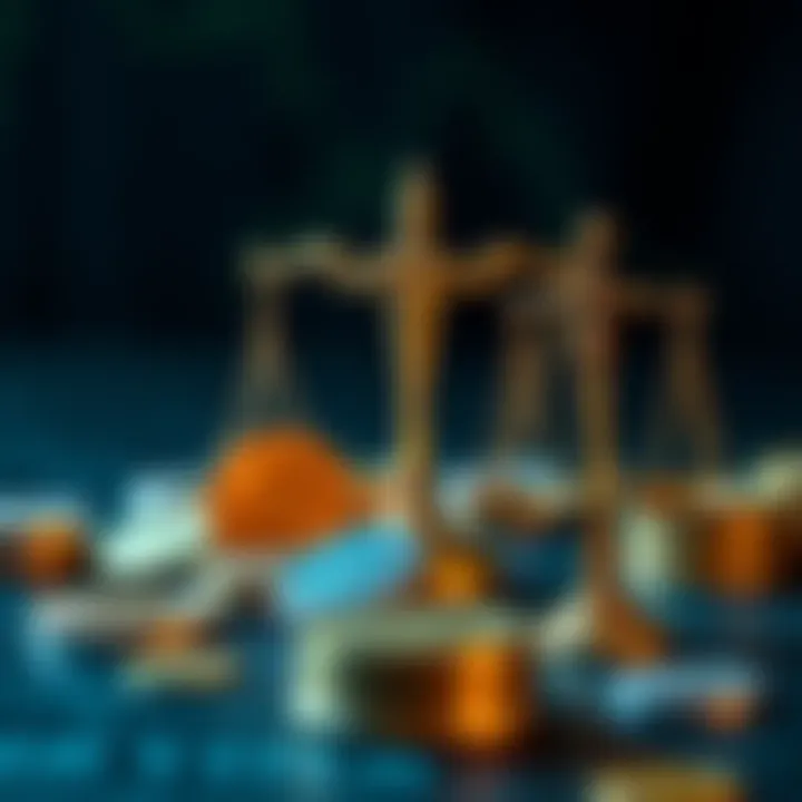 A graphic representing new cryptocurrency market structure legislation with symbols of coins and scales of justice.