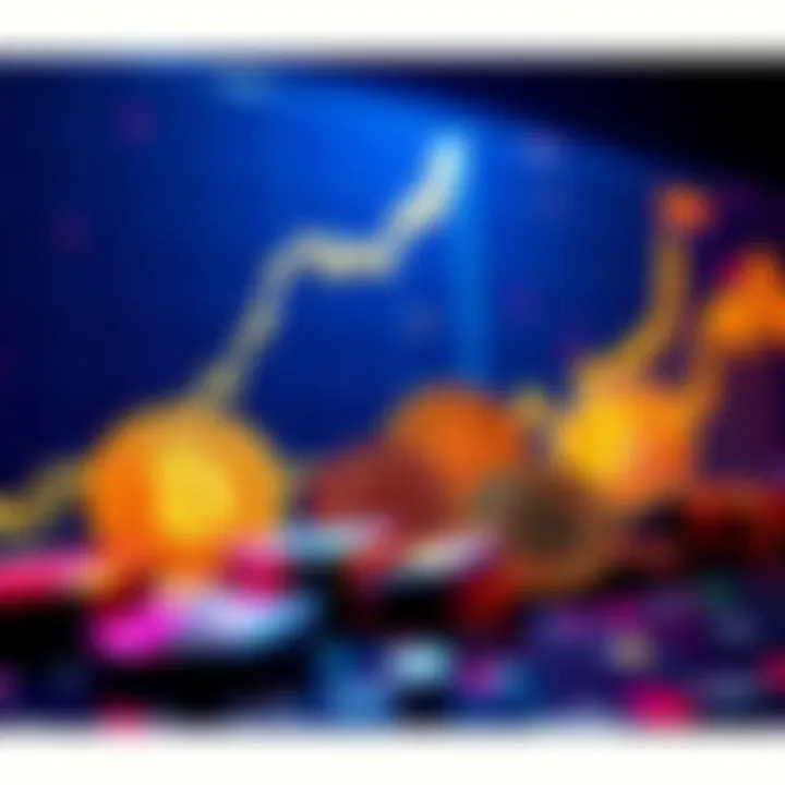 A graph showing the upward trend of cryptocurrency values with stablecoin logos in the foreground, symbolizing market recovery and regulatory changes.