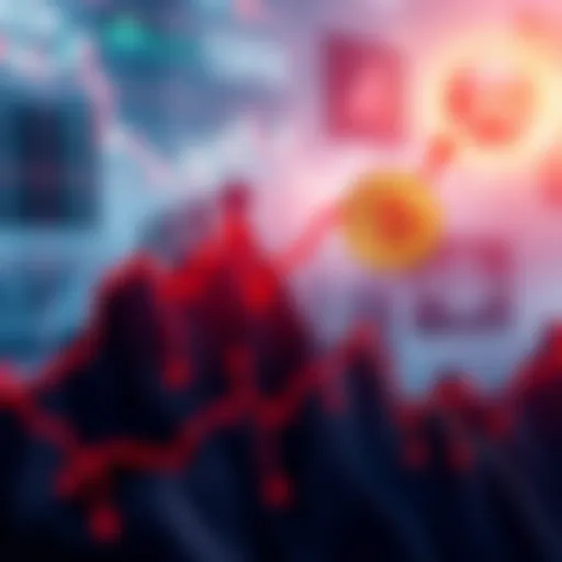 Graph showing rising legitimate cryptocurrencies and falling scam coin value