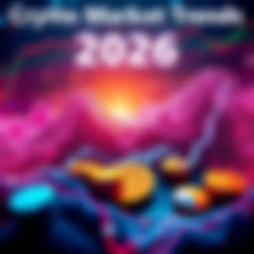 A graphic showing rising cryptocurrency trends with charts and digital coins, symbolizing the future of digital finance in 2026.