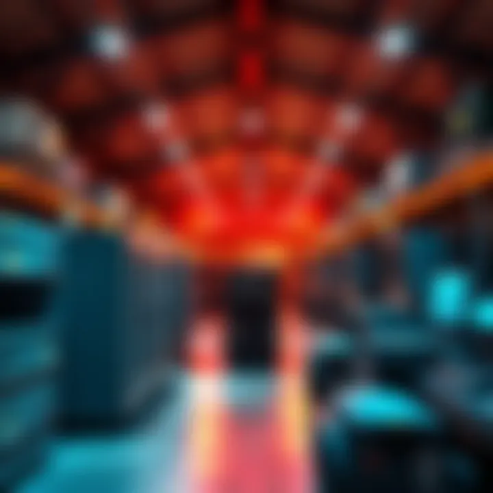 A display of various crypto mining machines available for sale, showcasing both home miners and bulk used machines in a warehouse setting.