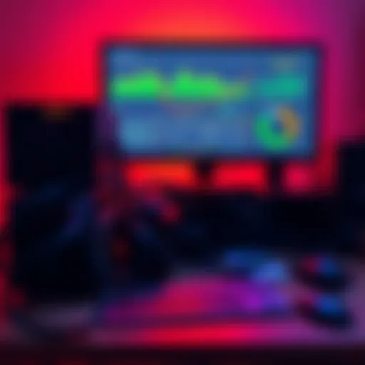 A basic crypto mining rig with hardware components like Gold Shell and Lucky Miner 7, set up on a desk with cables and a computer monitor displaying mining statistics.