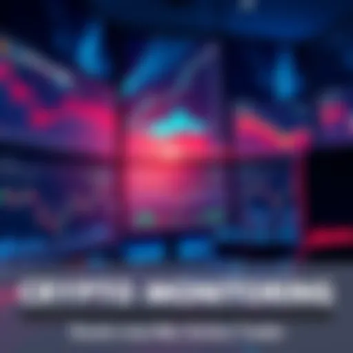 A trader using monitoring tools on multiple screens displaying crypto price charts and alerts.