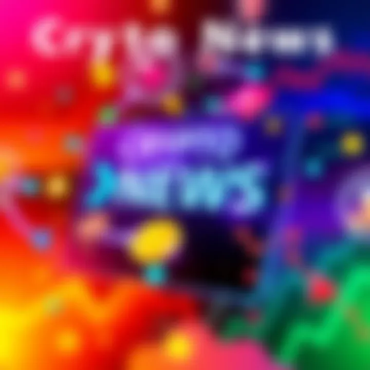 A graphic showing various crypto symbols and charts representing last week's top news, with a vibrant background, conveying excitement in the crypto market.