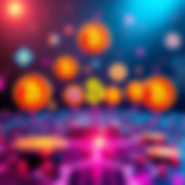 A visual representation of cryptocurrency symbols connected to digital art pieces, showing the integration of crypto with NFTs.