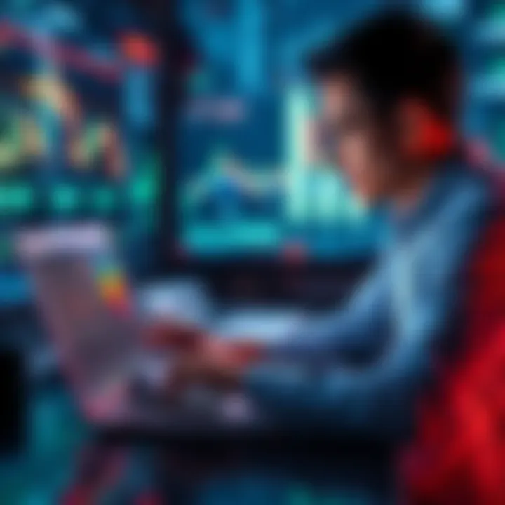 Crypto for Passive Income A person analyzing cryptocurrency charts on a laptop while considering investments for passive income.