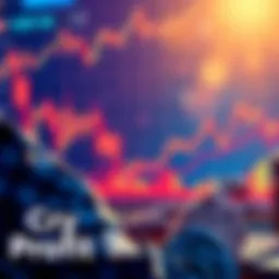 A digital illustration showing a person analyzing cryptocurrency charts with upward trends, symbolizing profit-taking strategies during a bull run.