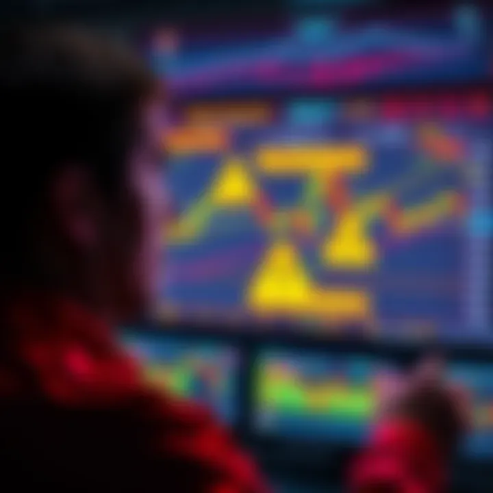 A person looking at a screen displaying cryptocurrency charts with warning signs about new regulations in Vietnam.