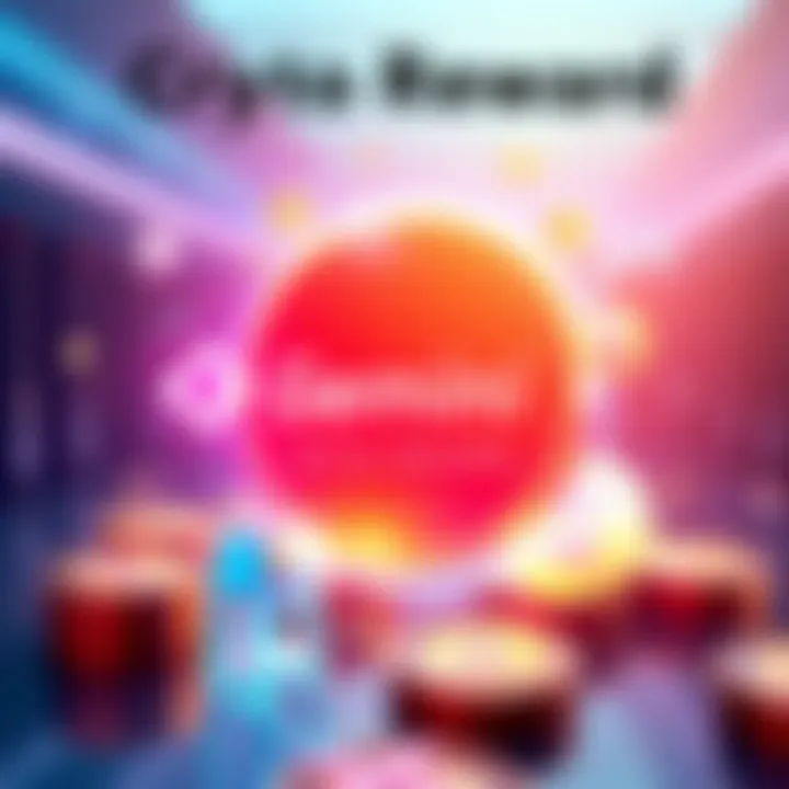 A colorful graphic showing a $50 crypto reward for using a referral code with a visual of the Gemini logo and a digital currency symbol.