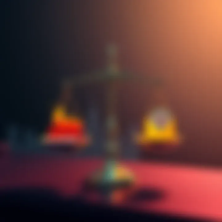 Illustration showing a balance scale with hype on one side and safety on the other, symbolizing the risks in cryptocurrency investments.