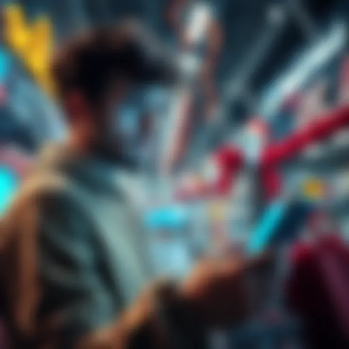 Crypto Scams During Holidays A worried shopper looking at online shopping deals with a warning about crypto scams in the background.