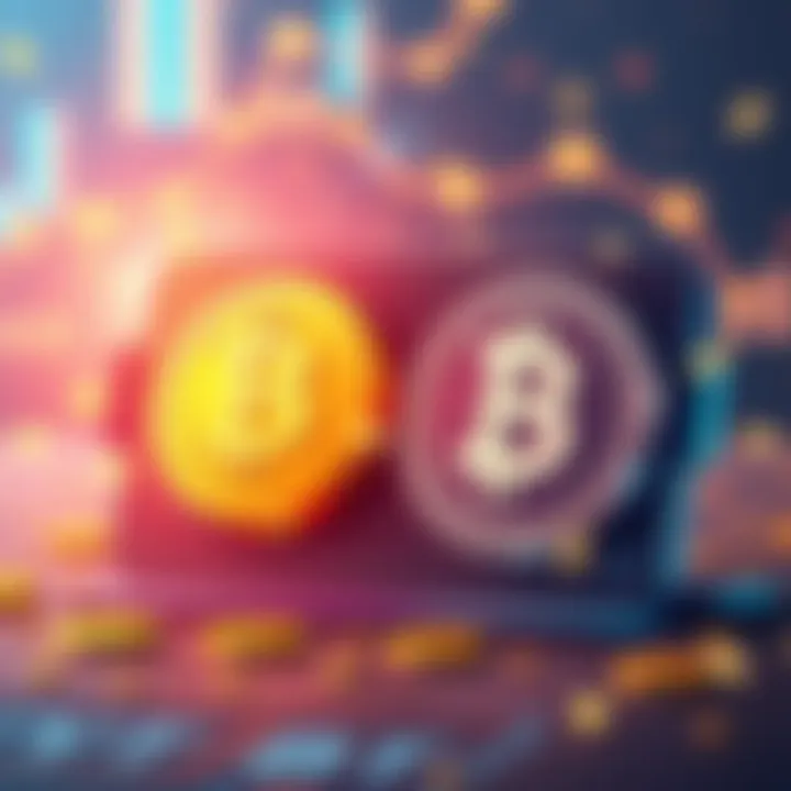 Illustration of a digital wallet with USDT and BCH symbols being exchanged, representing a hassle-free crypto transaction without KYC requirements.