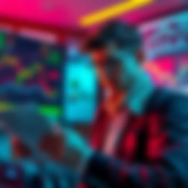 A person looking at tax forms and cryptocurrency charts, trying to make sense of tax filing for cryptocurrency, looking confused and focused.