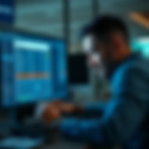 A person looking at a tax form while checking cryptocurrency profits on a computer screen, showing concern about potential discrepancies.