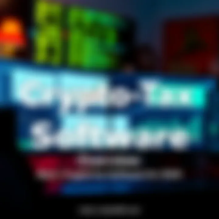 A computer screen displaying various CryptoTax software interfaces with graphs and tax forms visible.