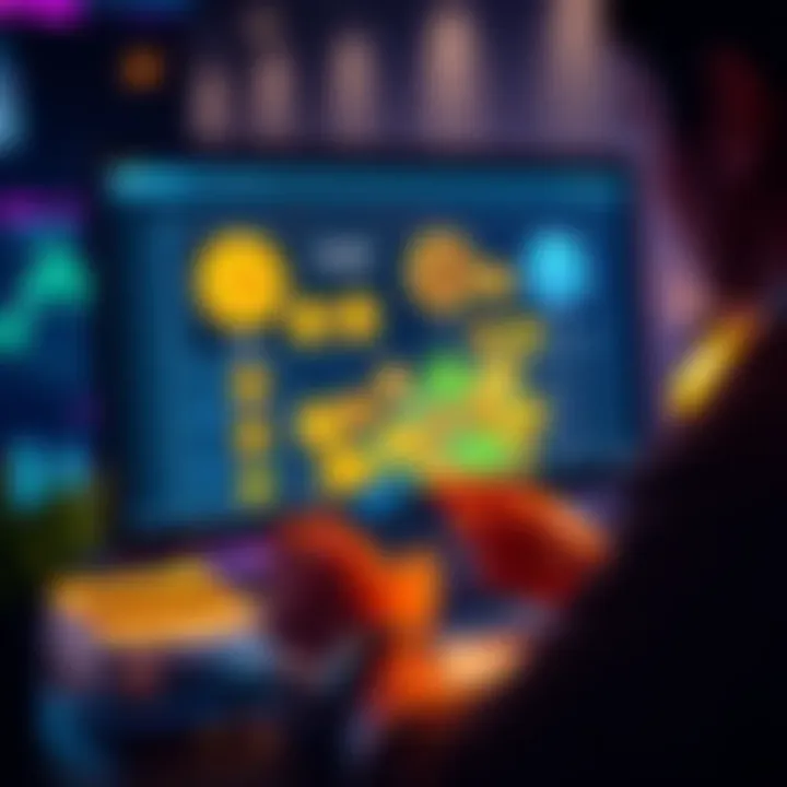 A digital wallet showing various cryptocurrencies with a creator receiving micro-tips from fans on a computer screen.