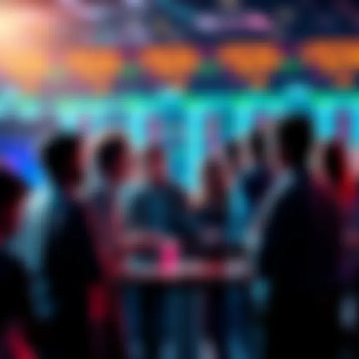 Crypto Traders Discuss Tips Group of people sharing trade tips and warnings on cryptocurrency in a lively discussion