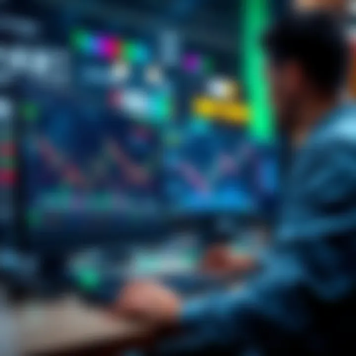 A trader using TradingView to automate crypto strategies, showing charts and trading signals on a computer screen.