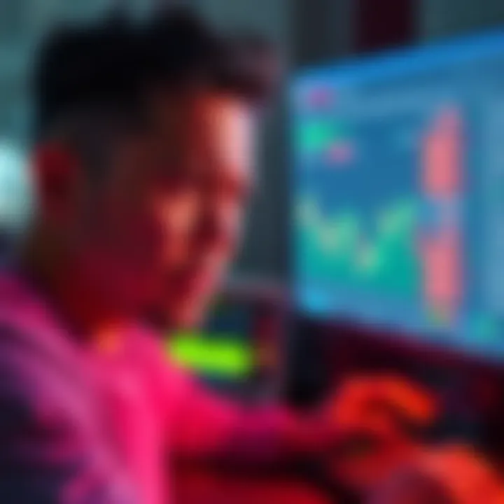 A frustrated person looking at a computer screen displaying high transaction fees on crypto trading platforms like Coinbase and Binance.