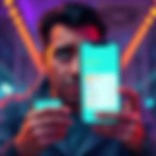 A person looking frustrated with a smartphone displaying cryptocurrency transfer status between Binance and Revolut, symbolizing the delay in the transaction.