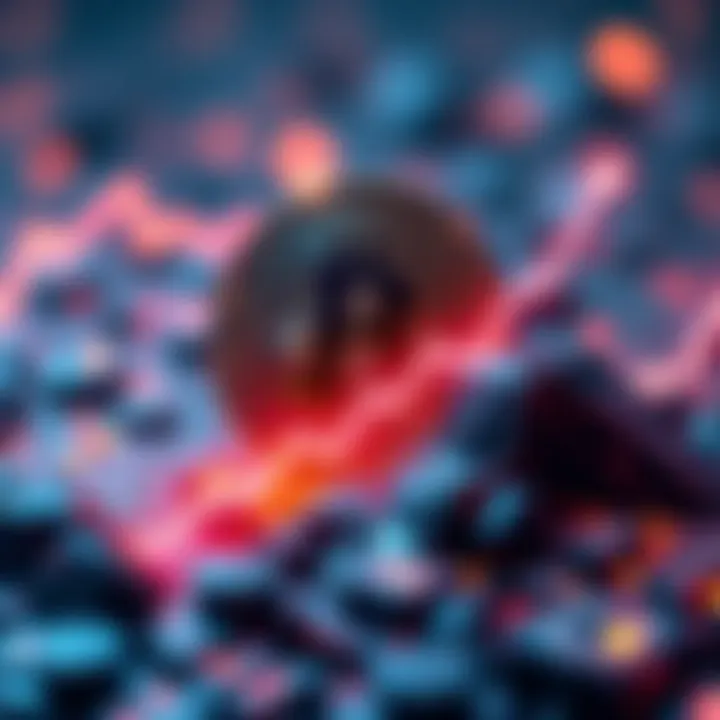 A digital representation of a cryptocurrency coin with a graph showing upward trends, symbolizing growth and change.