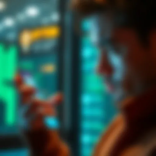 A person examining a digital wallet interface on a smartphone, looking concerned about an error message.