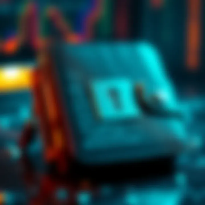 A digital wallet with a lock symbol, representing the security risks of frozen crypto assets on blockchains.