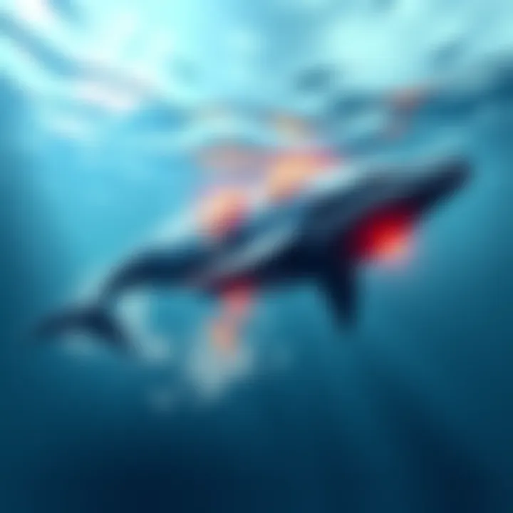 A graphic showing a whale swimming away from long positions, representing a bearish trend in the crypto market.