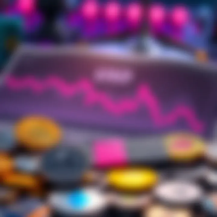 A graphic showing a downward trend for the US Dollar and a mixed trend for various cryptocurrencies like Bitcoin and Ethereum.