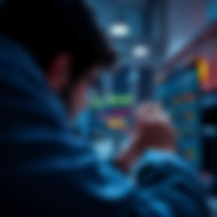A person examining a computer screen displaying cryptocurrency news and statistics, questioning its validity.