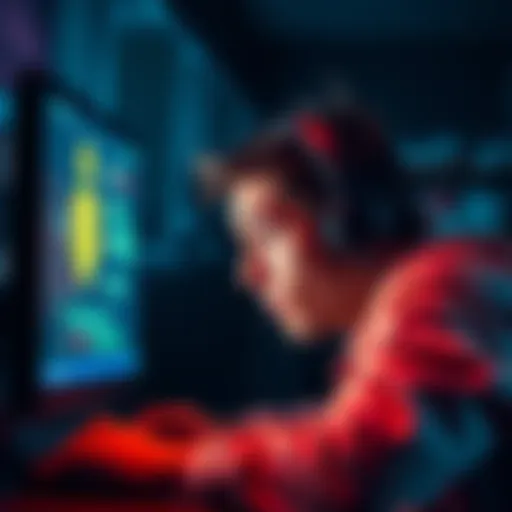 A graphic showing a person looking worried at their computer screen, symbolizing the threat of malware affecting cryptocurrency security.