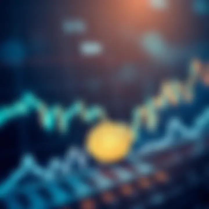 A chart showing the fluctuating prices of Bitcoin and Ethereum with visible upward and downward trends, representing the current status of the cryptocurrency market.