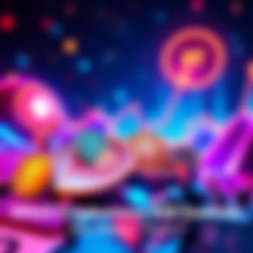 An illustration showing various cryptocurrencies with upward trends and an ETF symbol in the background, representing future potential in the market.