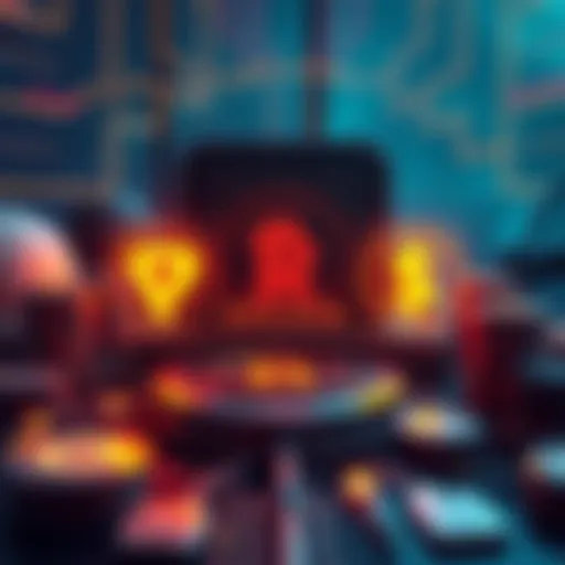 A digital representation showing various privacy options in cryptocurrency, featuring Railgun and symbols representing on-chain mixers.