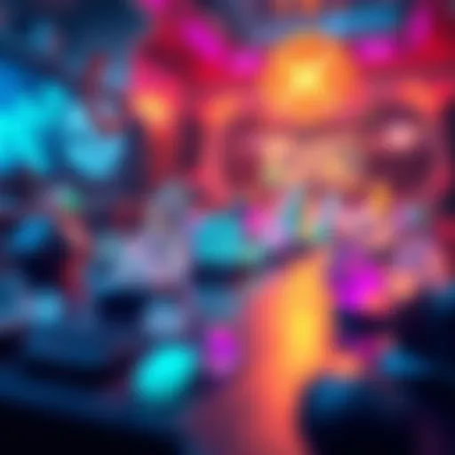 A vibrant gaming scene showcasing various crystals strategically placed in different locations, enhancing the player's experience.