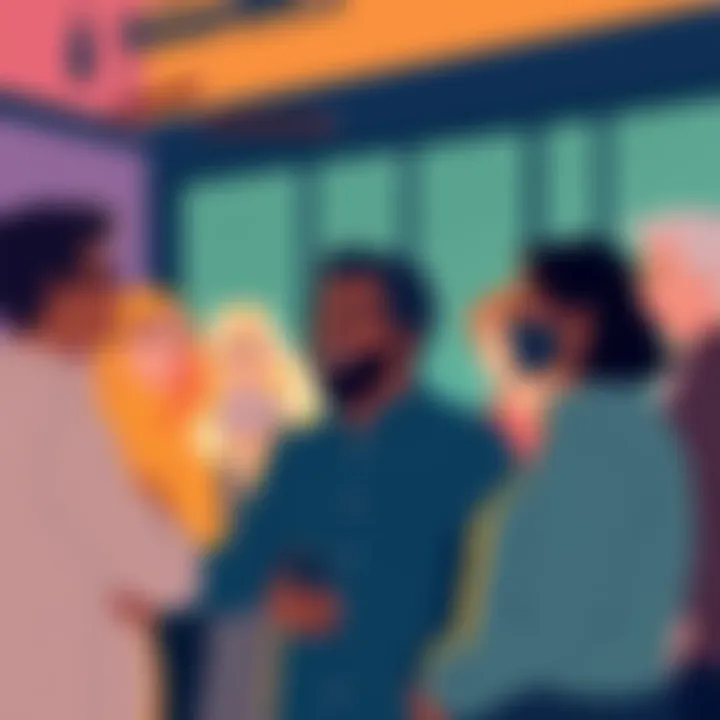 Illustration of diverse people discussing recent changes in society