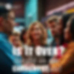 Current State Discussion A group of people discussing recent events and their impacts on a community, showing a mix of expressions from concern to hope.