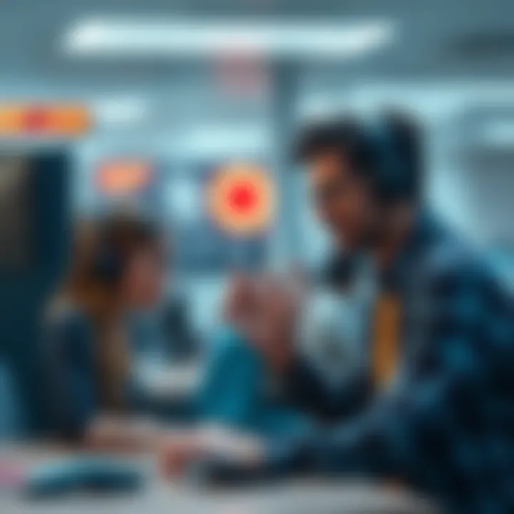 A frustrated customer discusses their account block with a customer service representative, showcasing their dissatisfaction with ongoing fees and lack of updates.