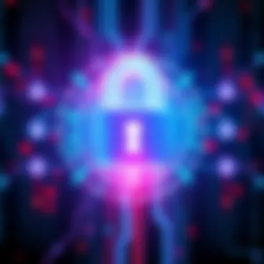 A digital padlock with a glowing warning symbol, representing compromised TLS certificates and online security issues.